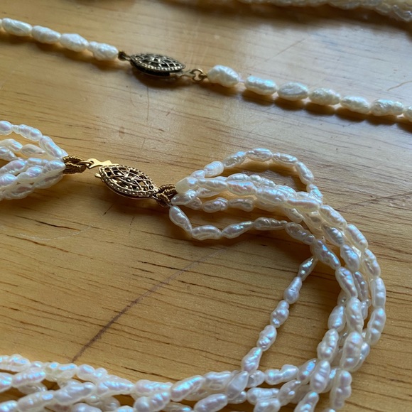 PEARLS PEARLS PEARLS. Rice pearl parure - Picture 3 of 4